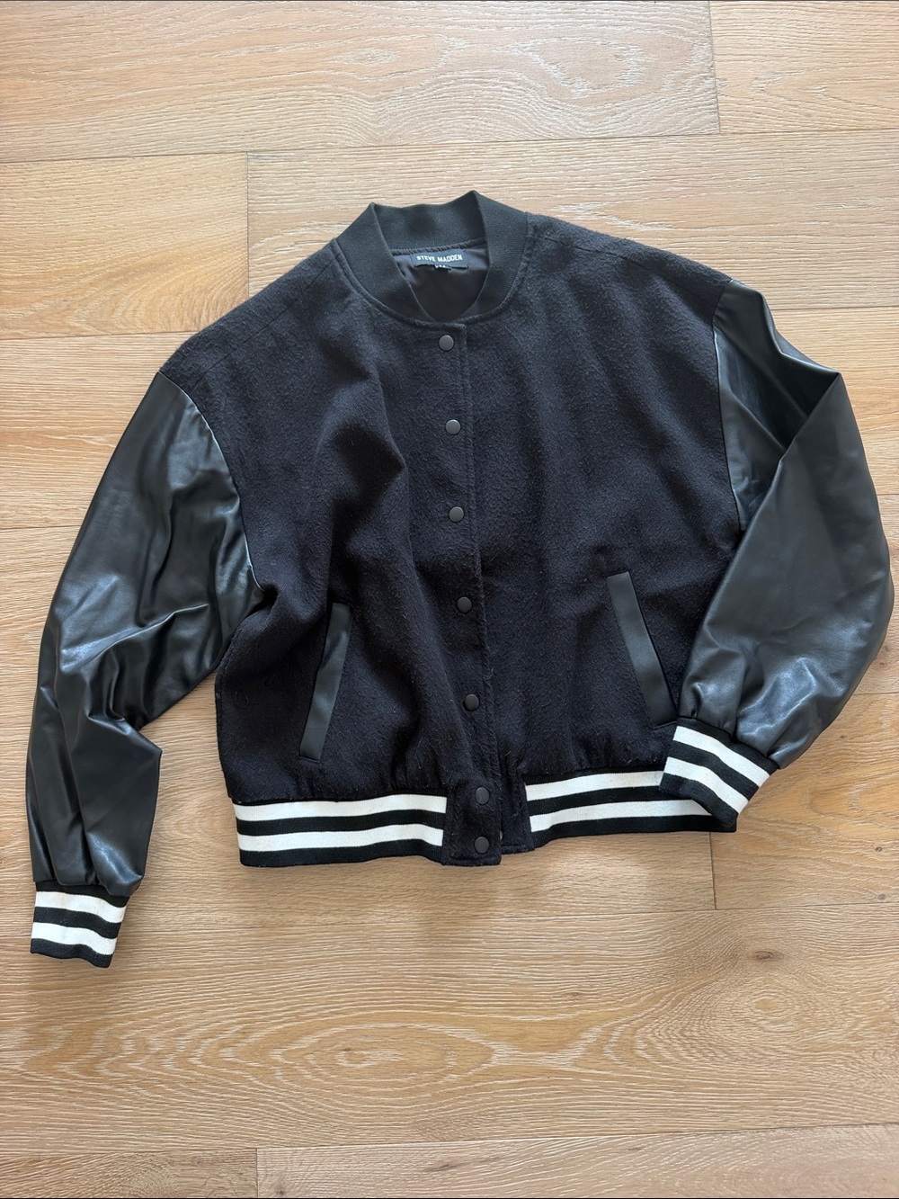 Steve Madden Bomber Jacket size M black and white